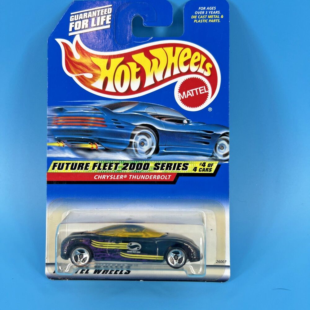 Hot Wheels 2000 Future Fleet 2000 Series #4 Chrysler Thunderbolt Black w/ 3SPs